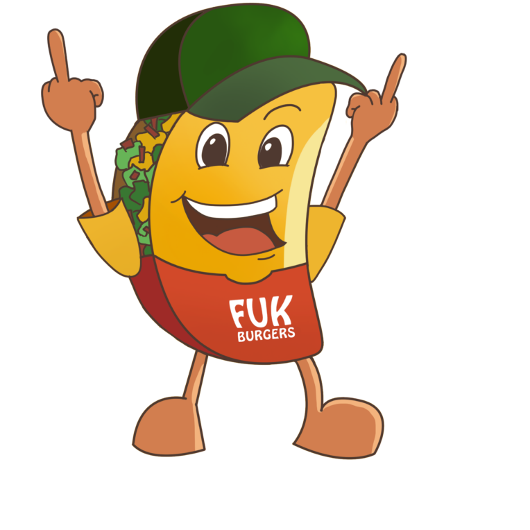 A cartoon character is wearing a hat and holding his hands up.